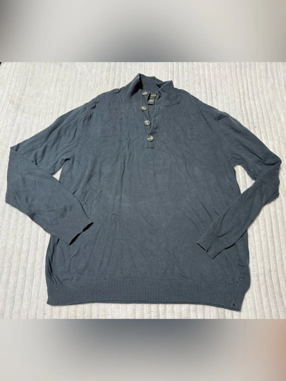Banana Republic Men’s Dark Navy Button-Front Sweater